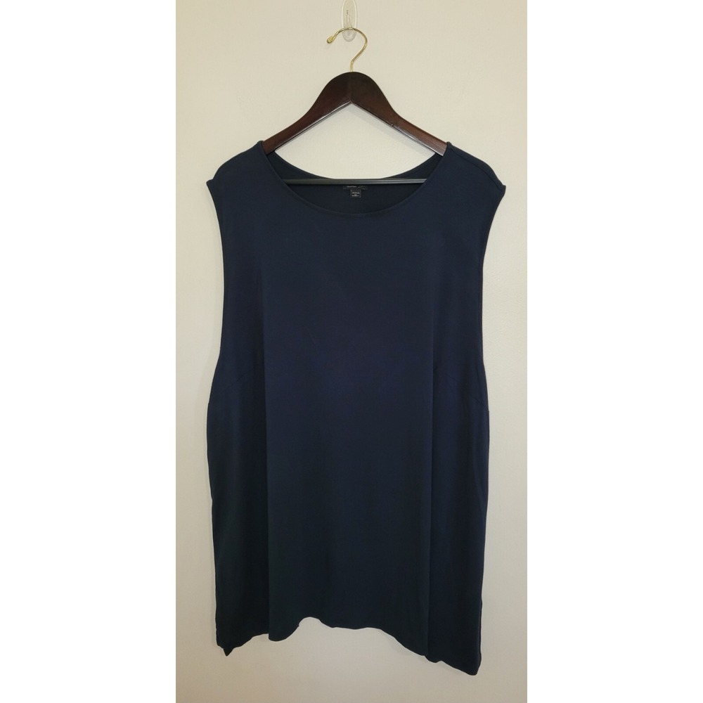 J Jill Wearever Size 4X Black Scoopneck Tank Top  Minimalist Classic Casual